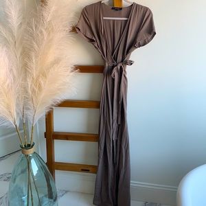 Light mauve brown long dress